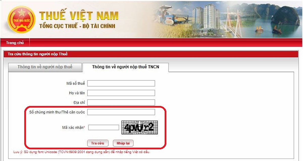 Tra cứu mã số thuế cá nhân online trên website của Tổng cụ thuế