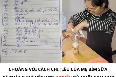 Choáng với cách chi tiêu của mẹ bỉm sữa, cả tháng chỉ hết hơn 3 triệu dù nuôi con nhỏ