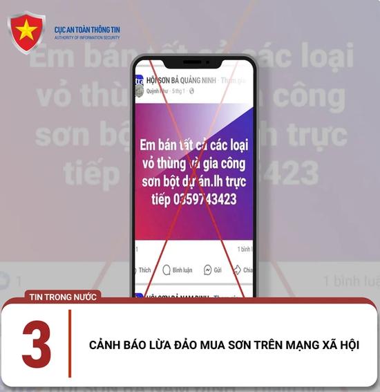 Cảnh báo thủ đoạn lừa bán sơn trên mạng xã hội 
