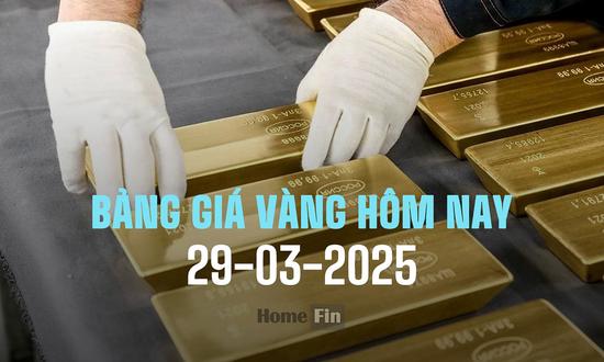 Bảng giá vàng hôm nay 29/3/2025 tại SJC, Mi Hồng, DOJI, PNJ, Phú Quý, BTMC