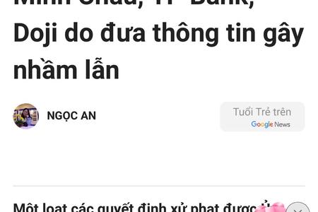 SJC, Bảo Tín Minh Châu, TP Bank, Doji đưa thông tin gây nhầm lẫn tới khách hàng 