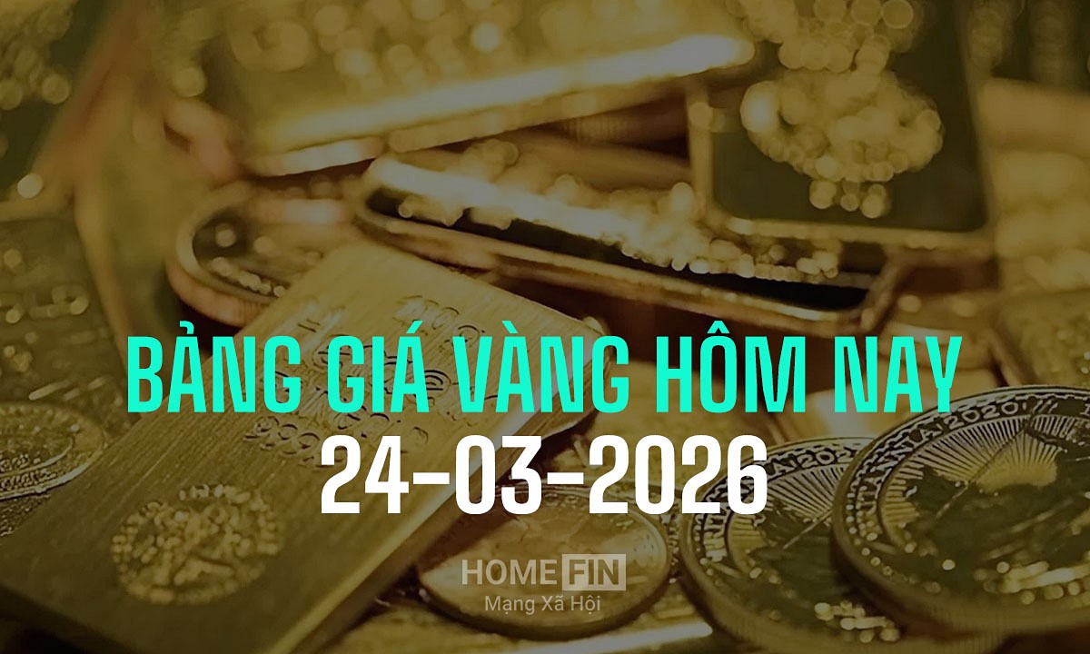 Bảng giá vàng hôm nay 24/3/2026 tại SJC, Mi Hồng, DOJI, PNJ, Phú Quý, BTMC