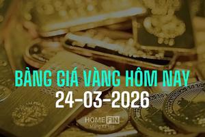 Bảng giá vàng 9999 24K 18K SJC DOJI PNJ hôm nay 24/3/2026