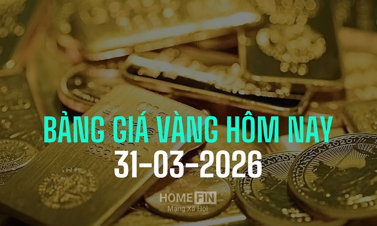 Bảng giá vàng hôm nay 31/3/2026 tại SJC, Mi Hồng, DOJI, PNJ, Phú Quý, BTMC