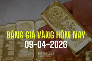 Bảng giá vàng 9999 24K 18K 14K 10K tại SJC, Mi hồng, BTMC, DOJI, PNJ hôm nay 9/4/2026